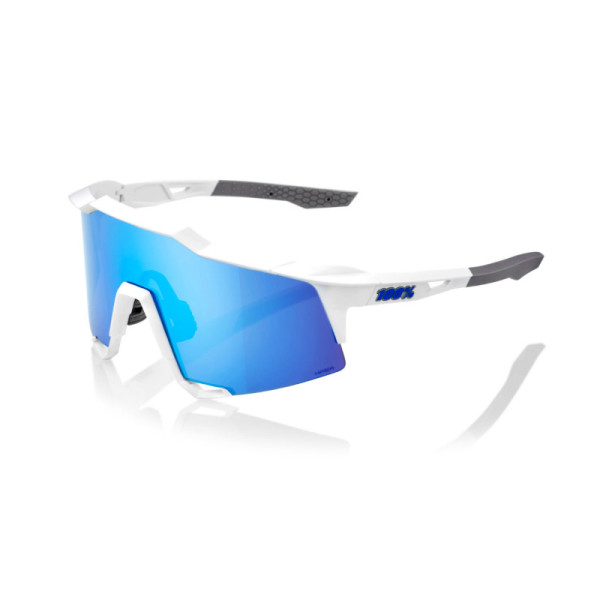 Gafas 100% Speedcraft blanco mate con lentes HiPER Blue Multilayer Mirror Foto 1