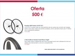 Eventos y salidas Ofertas y promociones Oferta: Ruedas EASTON EA70 XCT + Neumáticos KENDA Small Block Eight 500€