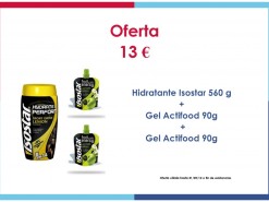 Eventos y salidas Ofertas y promociones Oferta: Hidratante Isostar + 2 Gel Actifood 13€